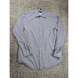 Banana Republic Shirt Men Large Blue Classiccore Preppy Striped Fitted Casual